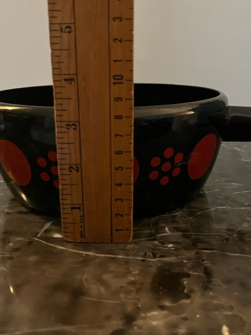 Vintage MCM Swiss Perk Polka Dot Enamel Sauce Pan